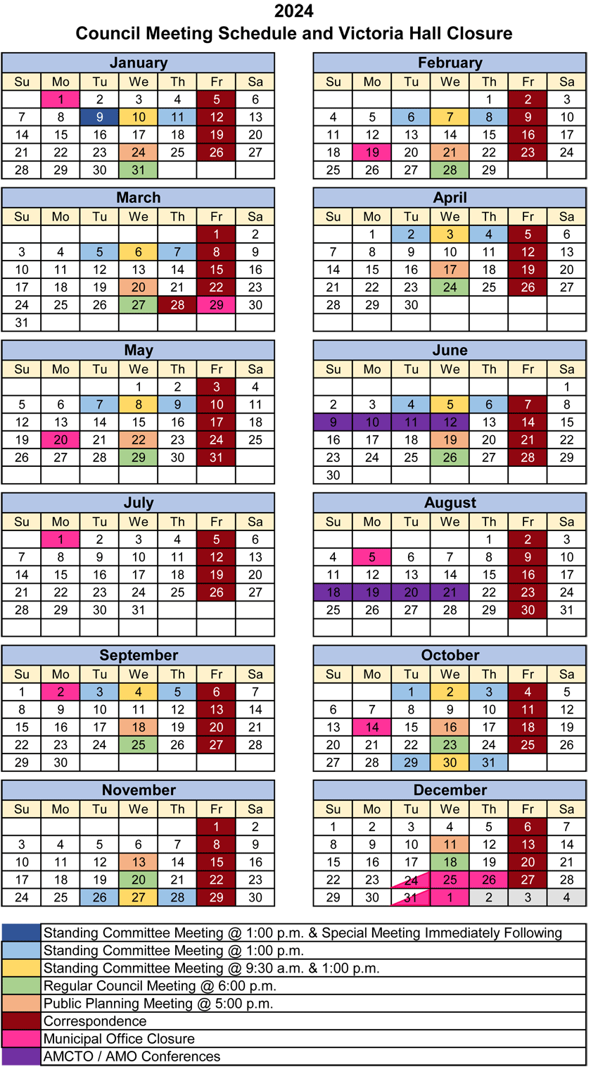 2024 Council Schedule